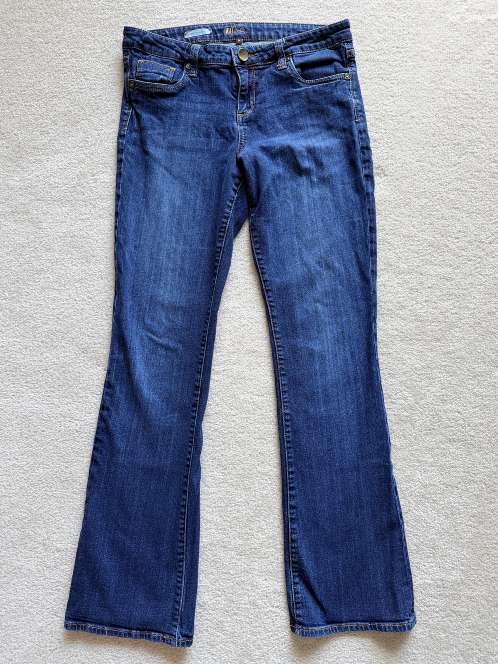 Kut from the Kloth Farrah Baby Bootcut Low Rise Dark Blue Denim Jeans Size 8 Y2K